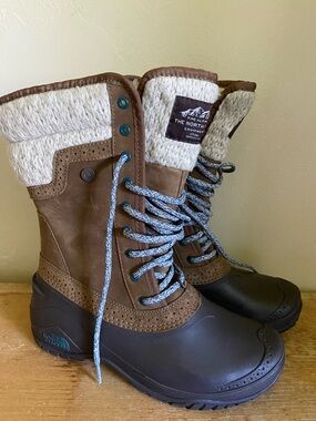 The North Face Snow Rain Boots Brown Size 7